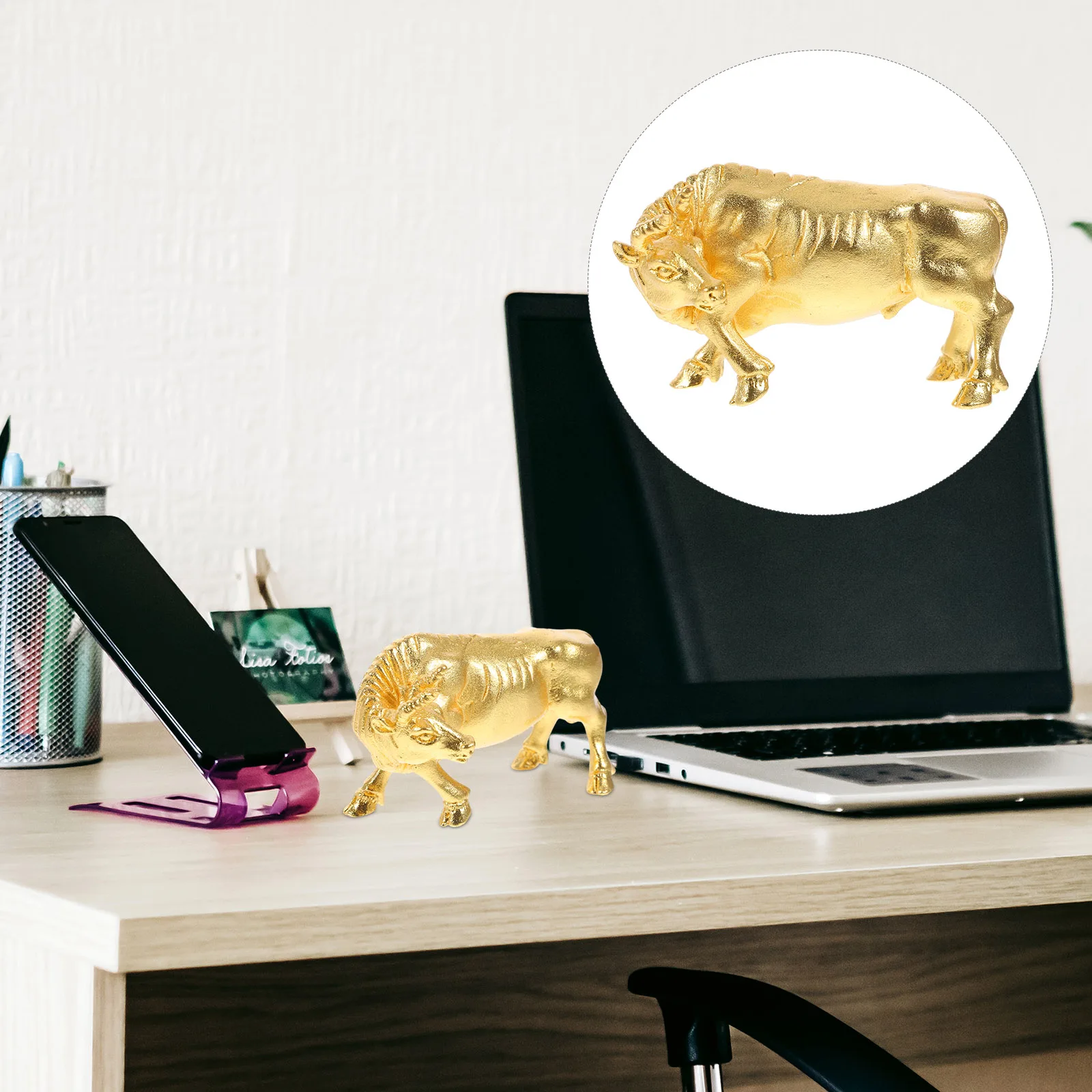 

Five Cattle Ornaments Abstract Bull Sculpture Figurine Brass Animal Decoration Modeling Statue