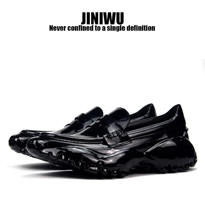 JINIWU 2026 Melted-Outsole Loafers, Cowhide Slip-On Casual Shoes, Simple Versatile Hand-Stitched Men’s Slip-On Shoes