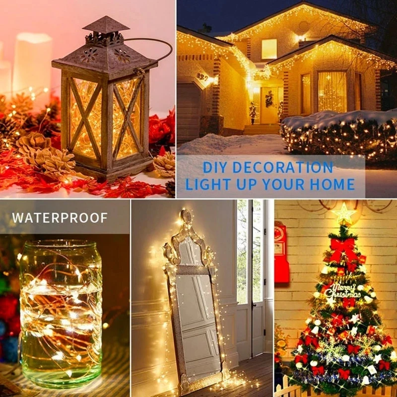 أضواء سلسلة LED من الأسلاك النحاسية ، إضاءة الأعياد ، إكليل خرافي ، شجرة عيد الميلاد ، ديكور حفل الزفاف ، 2 م ، 3 م ، 5 م ، 10 م