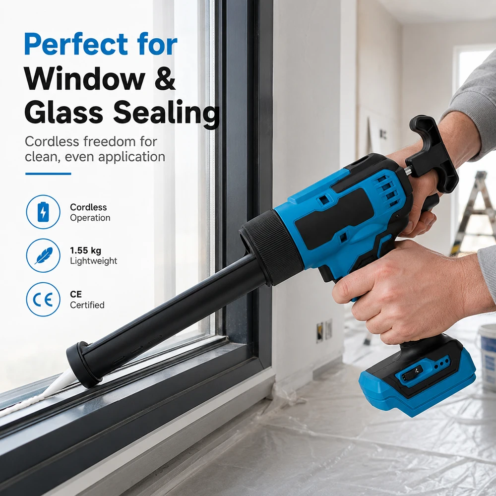 Tool Wireless Glass Doors Windows Electric Glass Glue Gun Cement Glass Adhesive Glue Seal Sealant Filling Sewing Gun