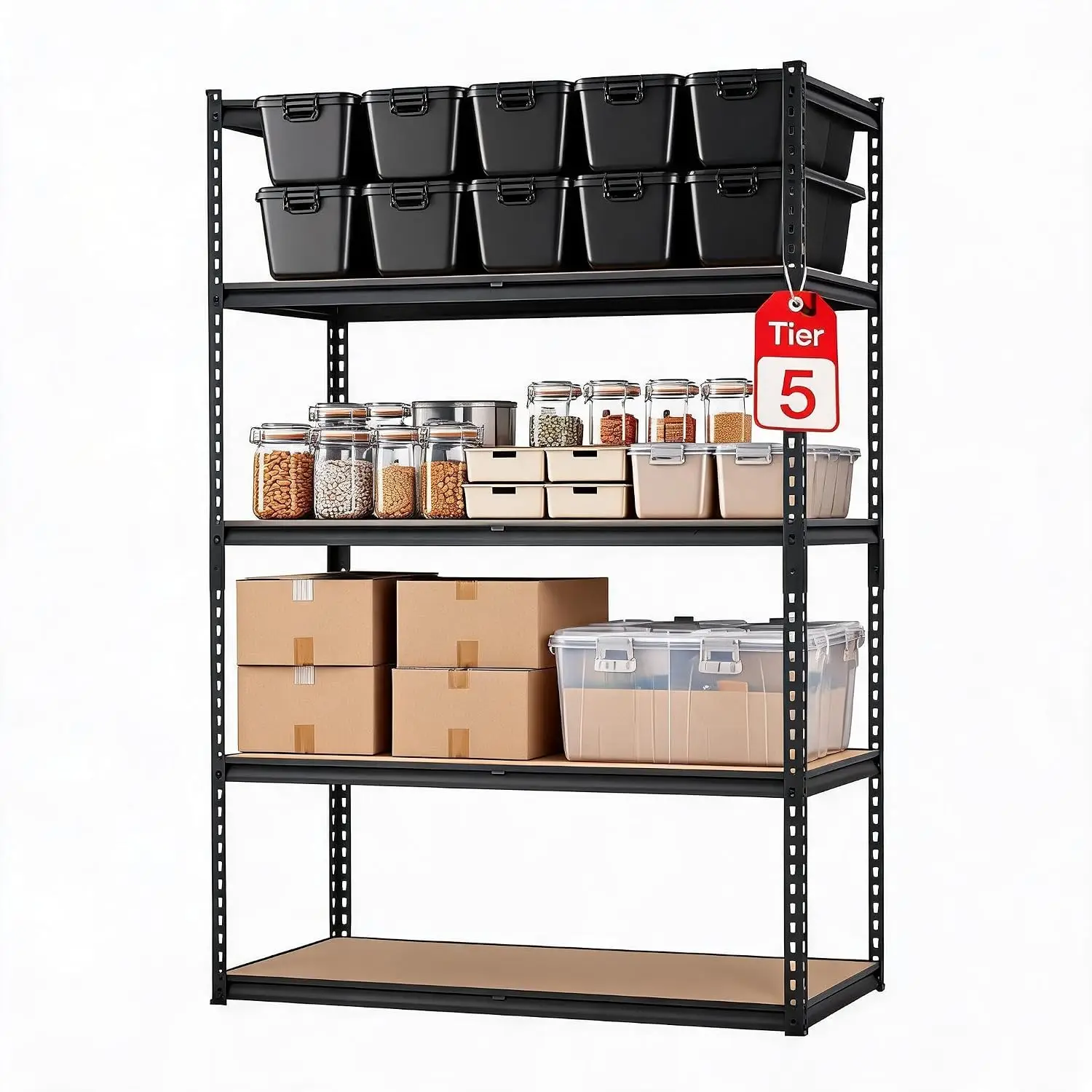 5-Tier Heavy Duty Garage Shelf Adjustable Metal Rack 2500LBS Capacity Storage Pantry Basement Warehouse, Customized