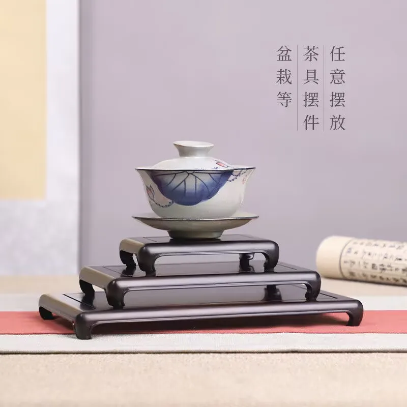 Premium Wooden Desktop Bonsai Shelf | Miniature Plant Stand & Tea Set Pedestal Flowerpot Holder for Home/Office