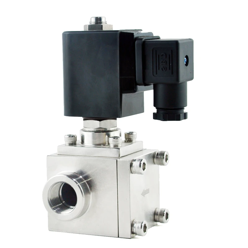 

Solenoid valve pressure resistant 150kg normally closed stainless steel threaded gas liquid solenoid control valve