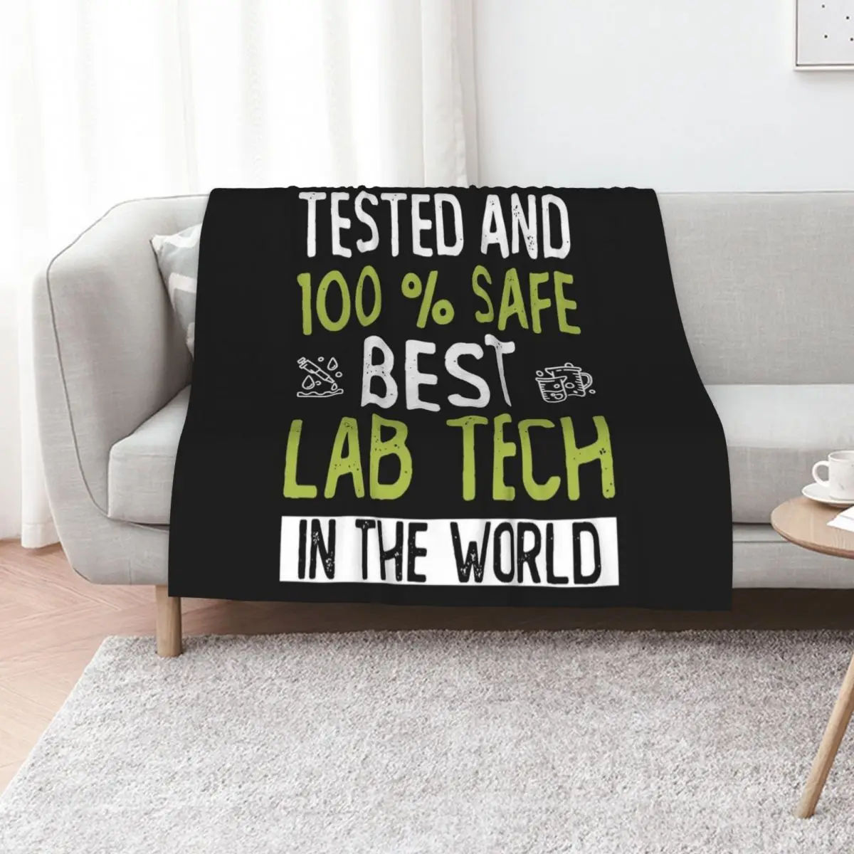 Best Lab Tech In The World - Womens Lab Tech Long Sleeve Throw Blanket Personalized Gift Furry Thin Flannel Blankets