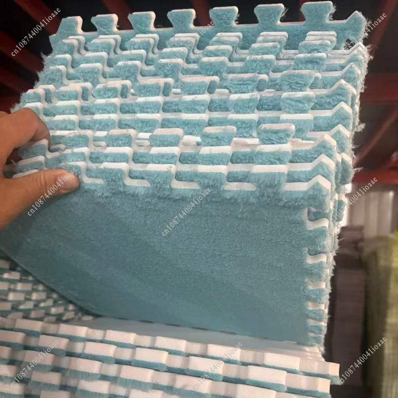 3/6/9/12Pcs Colorful Plush Mat 30x30x1CM Interlocking Foam Floor Tiles EVA Mat Bedside Area Mat for Closets Tatami Bay Windows