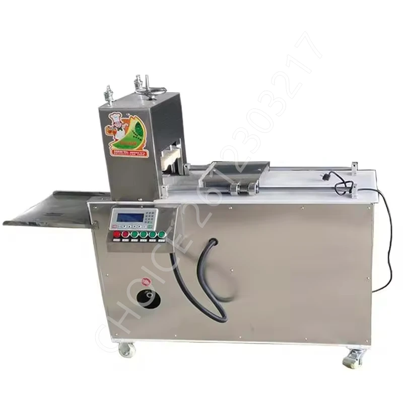 Automatic Frozen Meat Slicer Numerical Control Mutton Roll Slicer Maker Thickness Adjustable Electric Fat Beef Meat Roll Cutting