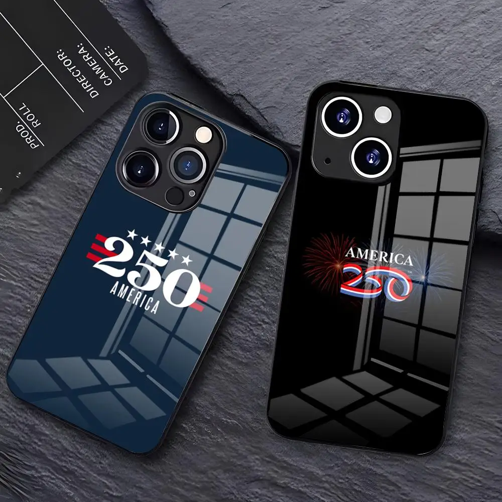 Capa de Celular FREEDOM America 250º Aniversário para iPhone 17 Pro Max 16 15 14 Pro Max 13 11 X Xs Xr 8 7Plus com Tampa de Vidro