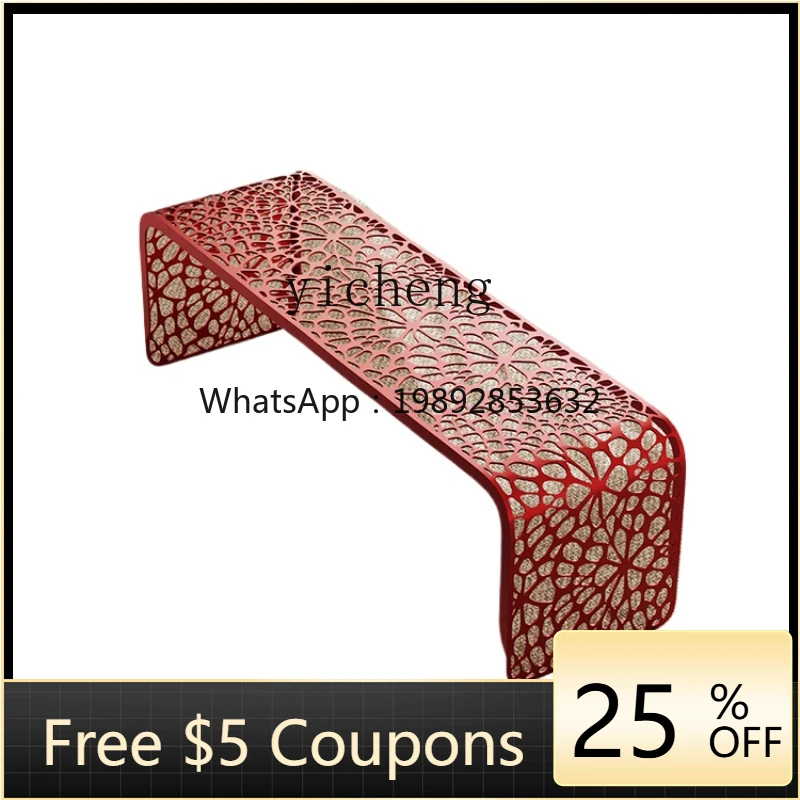 

ZZK Designer Living Room Restaurant Bench Leisure Bench Coffee Shop Milk Tea Shop Online Red Ground Clock-in Outdoor Bench