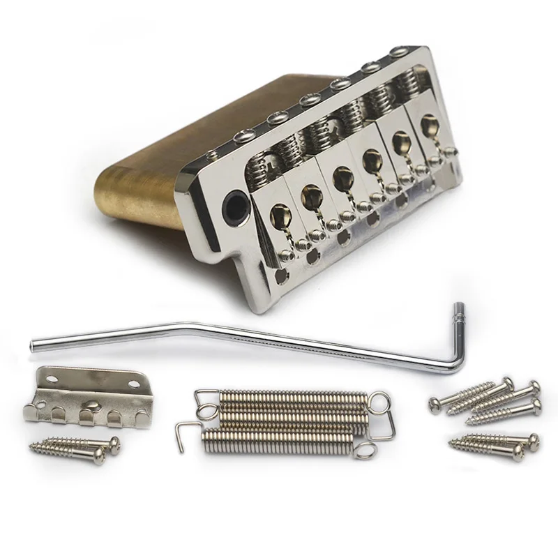 Precision CNC Machined Tremolo Bridge for PRS Style Electric Guitar, 52.5mm Full Solid Brass 6-Screws Tremolo Bridge