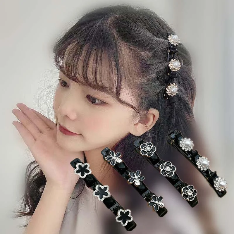 New Fashion Women Hairpins Korean Style Pearl Braided Hair Clip Side Headwear Girls Hair Accessories