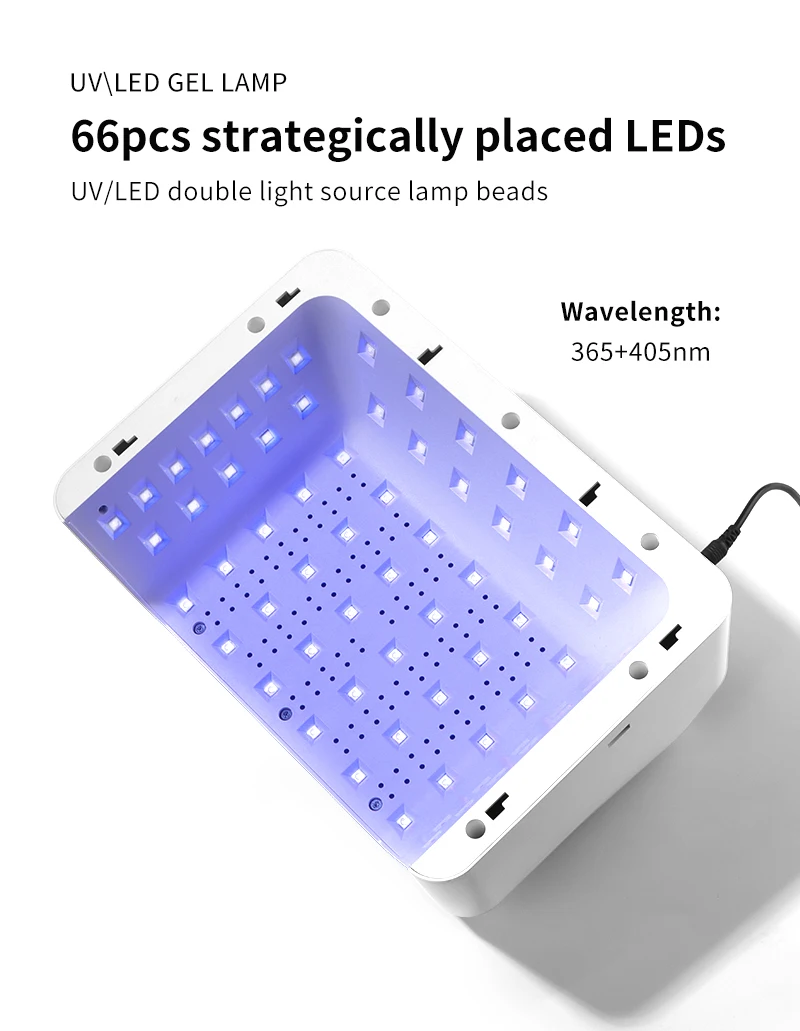 72W Nail Lamp with Hand Pillow 2-in-1 UV LED Nail Lamp Professional UV Lamp For Nails Manicure Pedicure for Salon or Home Use