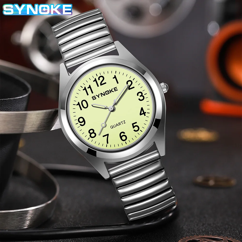 Fashion couple watches men and women universal alloy material strap stretchable quartz watch anti-life water clock