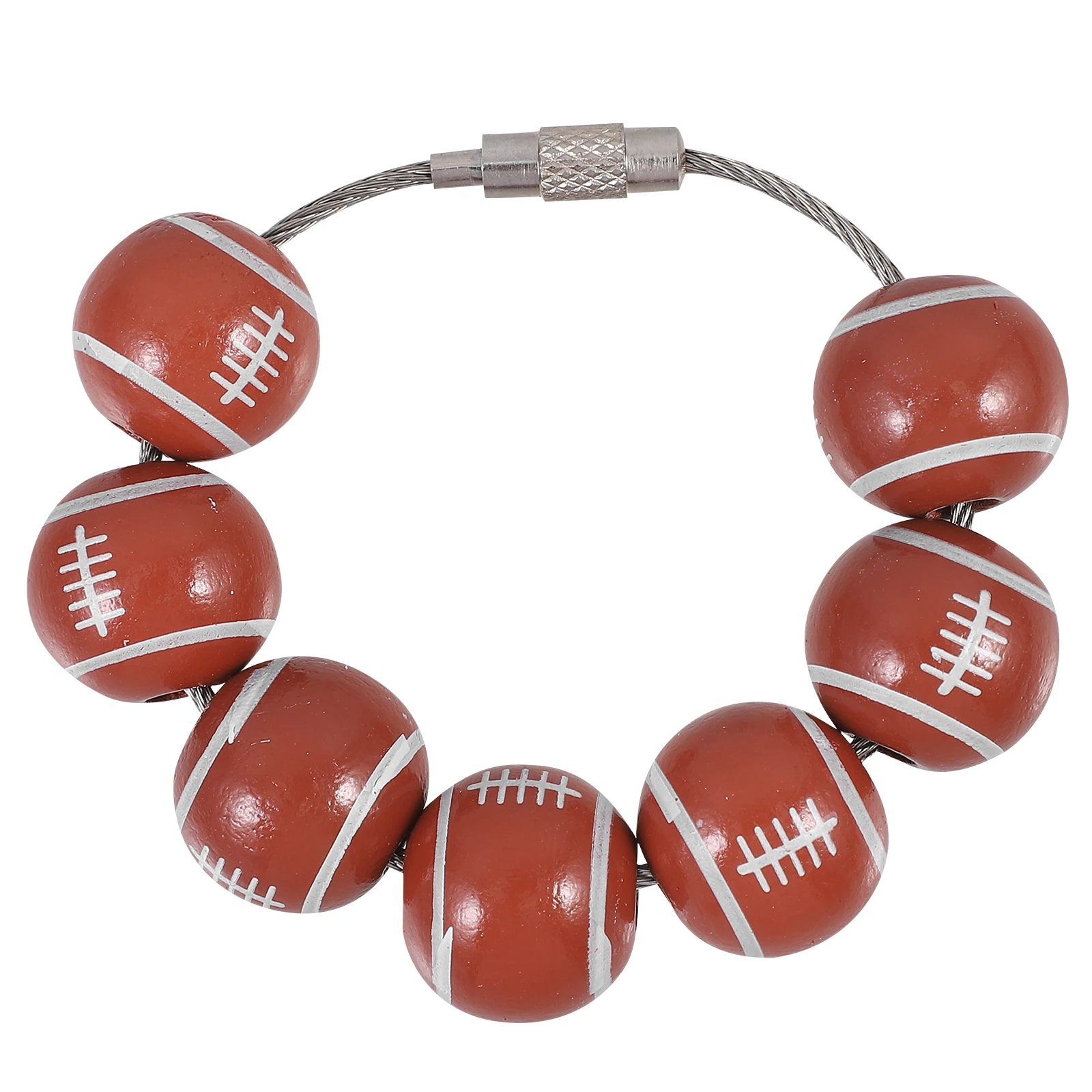 

Beach Bag Charms Wooden Sports Balls Pendant Unique Beach Tote Decor Hanging Bag Charm Bracelet Keychain Durable Material