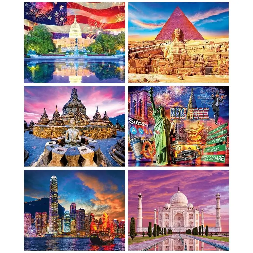 

CHENISTORY Paint By Number City Landscape Drawing On Canvas HandPainted Painting Art Gift DIY Pictures By Number Kits Home Decor