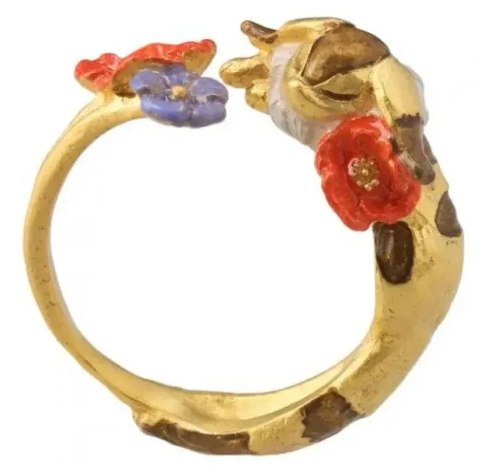 Enamel Glue Craft Cute Squirrel Dido Ring Cute and Sweet Open Ring Light Luxury Index Finger Decoration
