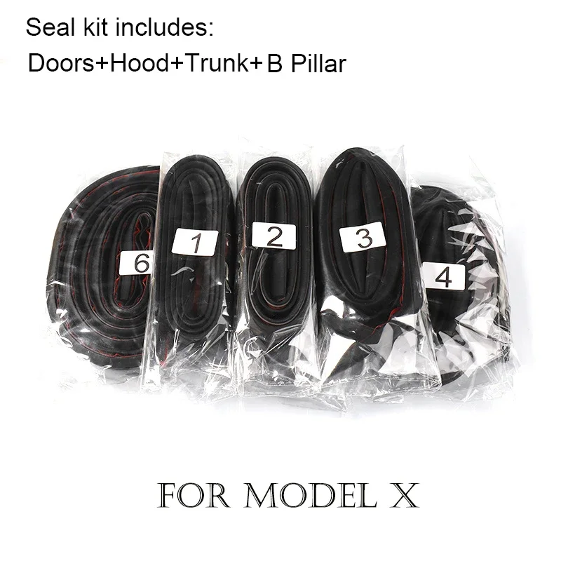 Voor Tesla 2017-2025 Model Y Juniper X S3 Highland Deurafdichting Kit Geluiddichte Rubberen Weerstrip Wind ruisonderdrukking Kit