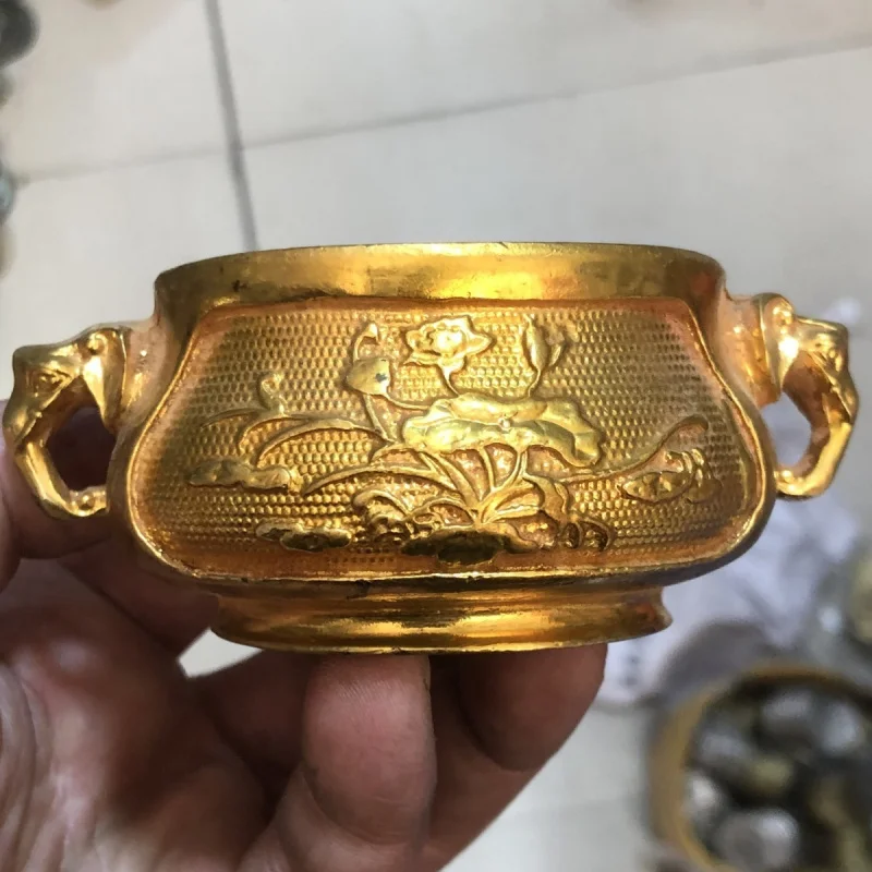 

Курильница Daming Xuande Year Gold Lotus Курильница в виде слона Специальная цена Бесплатная доставка