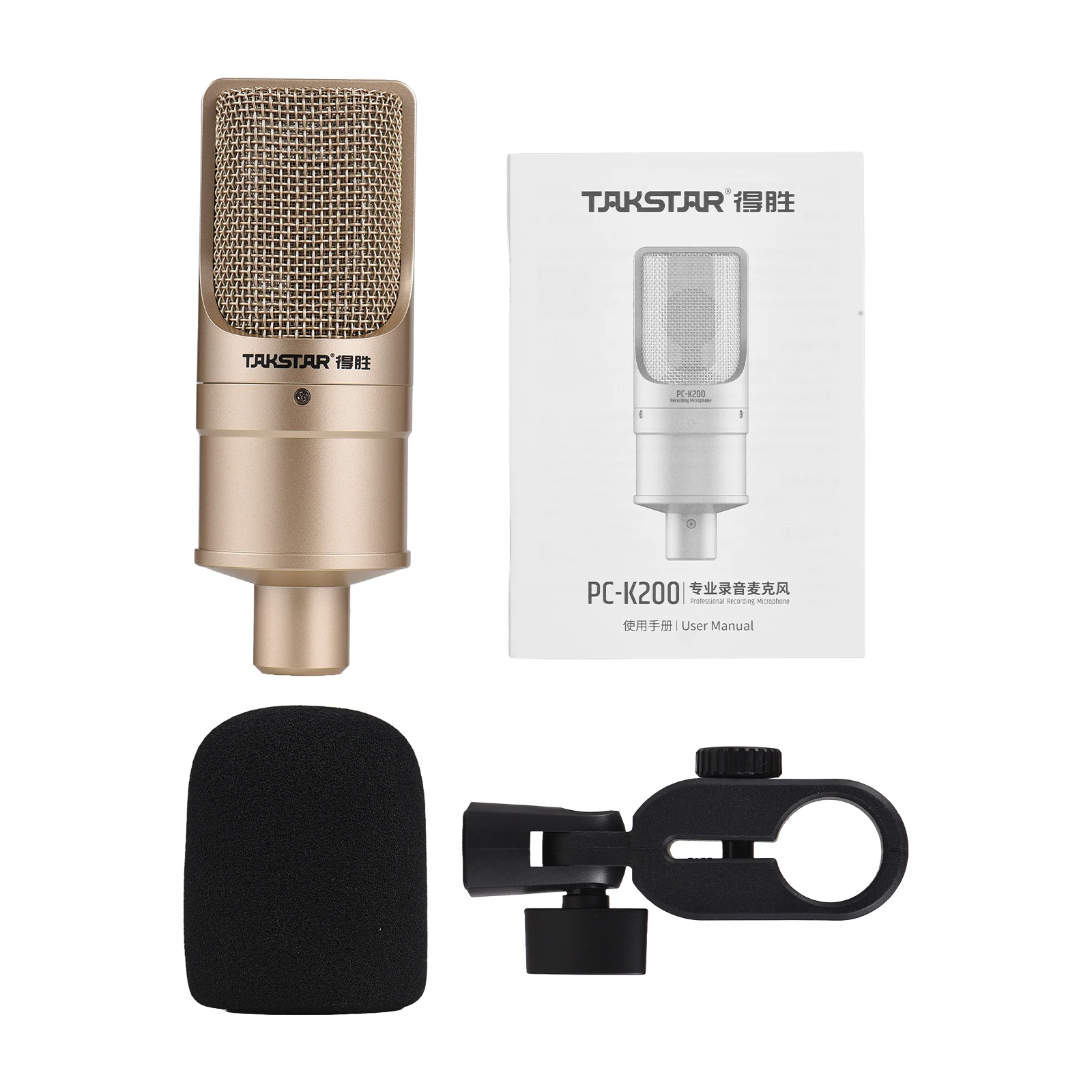 TAKSTAR PC-K200 Condenser Microphone for Live Singing Recording Podcasting Professional Recording Microphone XLR Connector