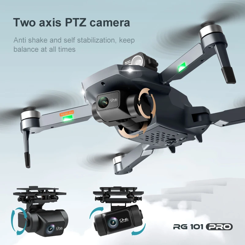 RG101 PRO MAX DRONE a lunga distanza senza spazzole per evitare ostacoli 5G videocamera 8K HD fotocamera e GPS Drone professionale a 2 assi