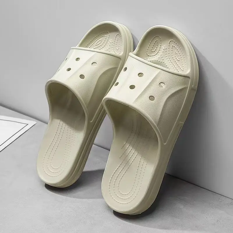 Men's Summer New Lightweight Non Slip Home Slippers Open Toe Injection Molding Lovers Bathroom Slippers Outdoor Beach Slipper