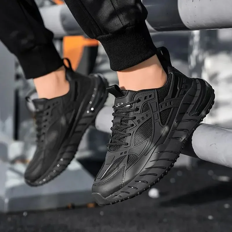 

Летняя однотонная сетчатая дышащая мужская повседневная спортивная обувь большого размера на плоской подошве с низким берцем и круглым носком