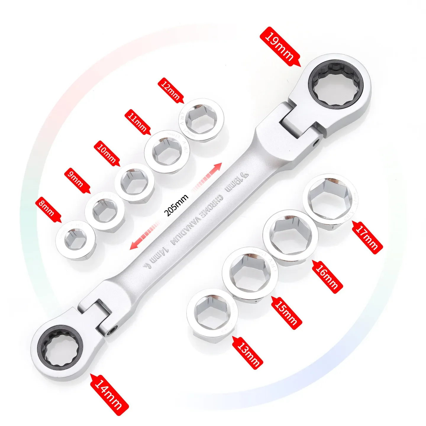 13pcs Double Head Ratchet Wrench Set 8-22mm Quick Release Wrench Tool Kit