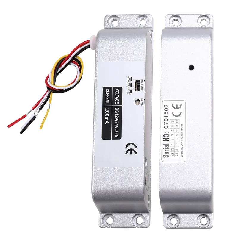 

ABZZ-Electric Drop Bolt Lock 4 Wires DC12V Electronic Mortise Locks Wooden Door Lock Lron Door Lock