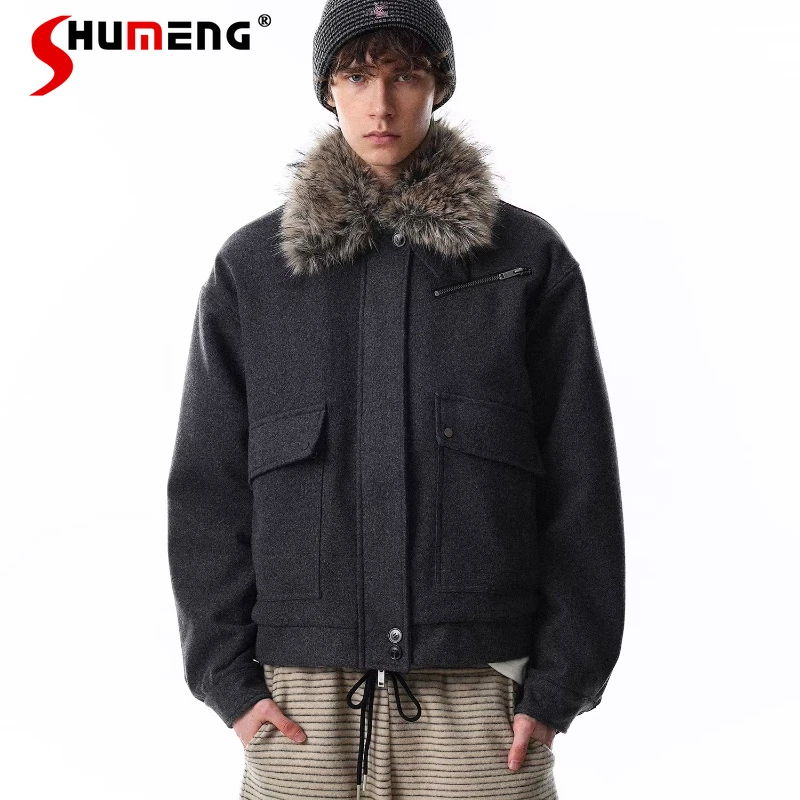 

Fashion Faux Fur Collar Parkas Men Women 2025 Winter New Thickened Warm High-end Jacket Coats Zipper Long Sleeve Handsome Parkas