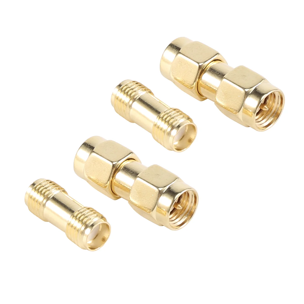 2 Pcs SMA Male to SMA Male Plug+ 2 Pcs SMA Female to SMA Female Jack RF Coaxial Adapter Connector