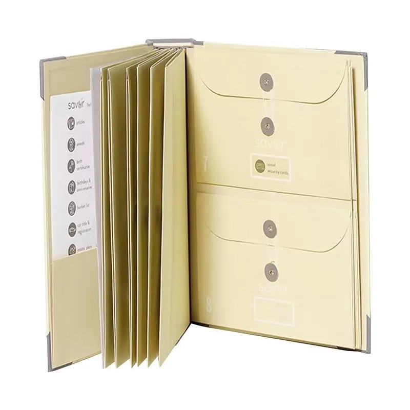 Family Document Organizer File Folder For Important Papers Wear-resistant Important Certificate Binder Elastic Closure Design