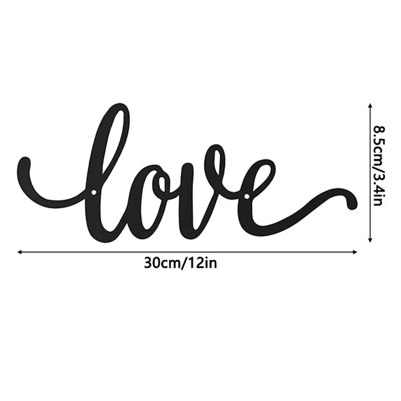 

CIFBUY Decoration 1pc, Metal Word LOVE Signs Home Decor Rustic Black Wall Art Hanging Cutout Decoration Home Metal Wall Hanging