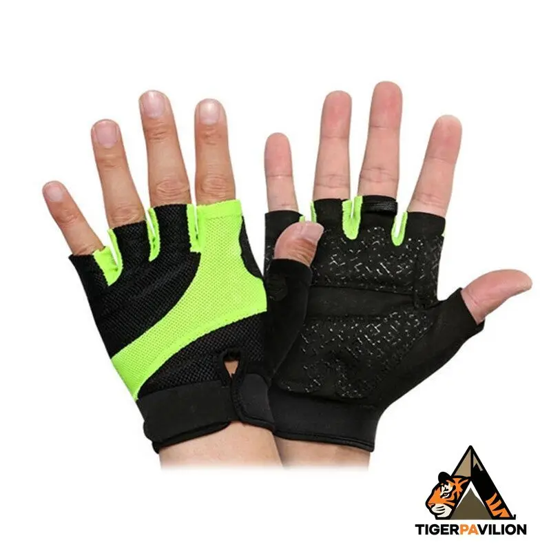 Luvas de fitness, meio dedo, luvas esportivas antiderrapantes e resistentes ao desgaste masculinas e femininas