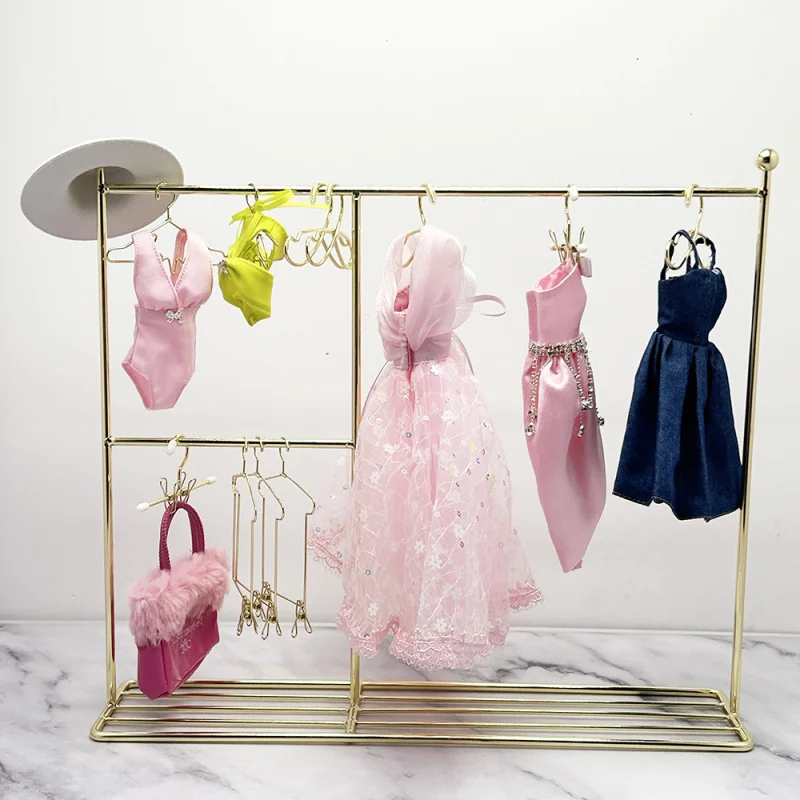 30cm Doll Metal Hangers 1/6 BJD Clothes Stocking Pants Clips Small Hangers Cotton Doll Clothes Storage DIY Toys Collector Gifts