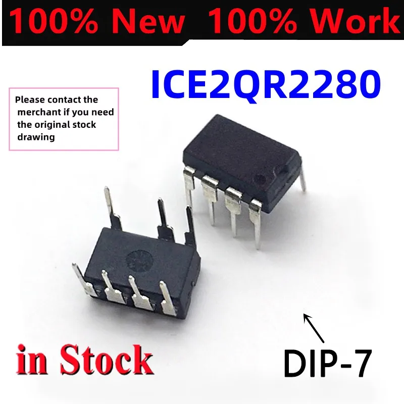 1-10ชิ้น100% DIP ICE2QR2280ดั้งเดิม-7 2QR2280Z DIP7 2280ออปโต้คัปเปลอร์ ICE2Q จุ่มชิปวงจรรวมใหม่มีในสต็อก