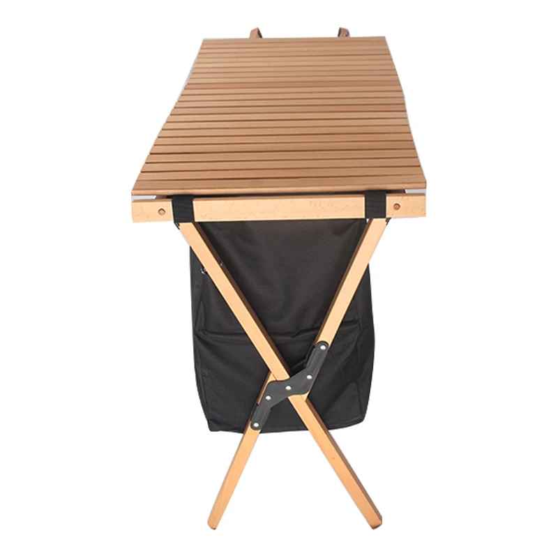 Camping Kitchen Table Roll Wooden Camping Folding Multifunction 2 in 1 Customized Logo Wood Durable Modern Outdoor Furniture Set