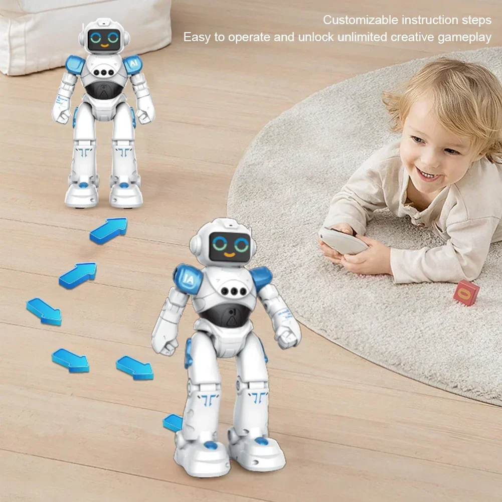 Robot RC intelligente Programmazione Robot telecomandato Giocattoli Robot umanoide bipede per bambini Regalo di compleanno per bambini