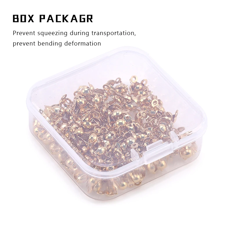 100PCS/Box Stainless Steel Clamshell Bead Tips Knot Covers,Gold Plated Thread Clip Buckles Accessories For Jewelry Bracelet DIY