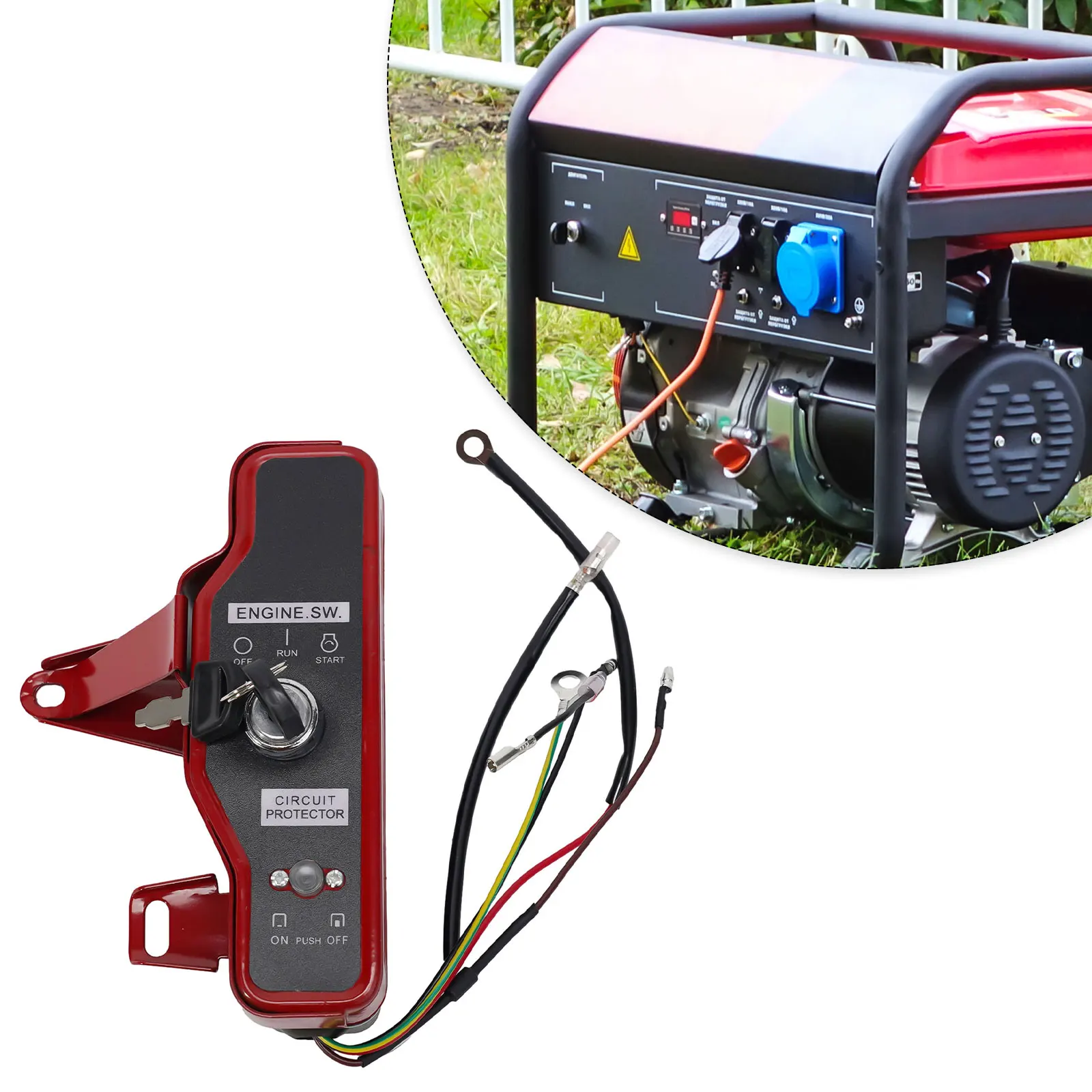

Ignition Switch Heavy Duty Electric Ignition Switch and 2 Key Panel for Pressure Washers and Commercial Lawn Equipment