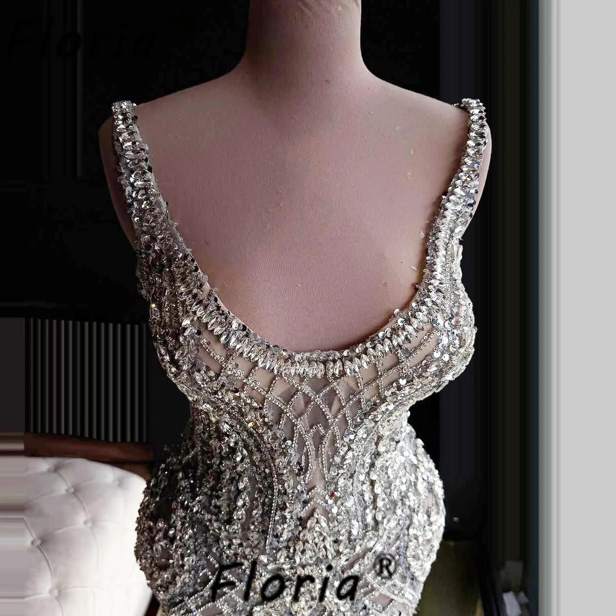 หรูหราลูกปัดMermaid Prom DressesคริสตัลHeavy HandmadeหินชุดราตรีชุดราตรีชุดVestido De Nocheที่กําหนดเอง 2025