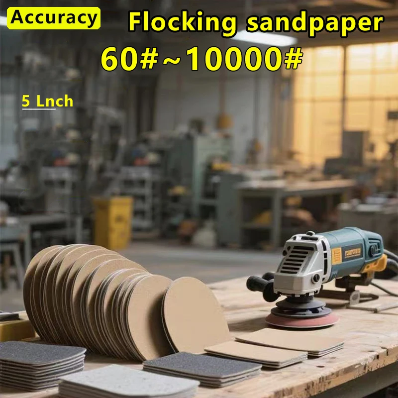 60-10000 Mesh Round Grinding Wheel Wet and Dry Dual-use Polishing Pad Back Velvet Loop Sanding Paper 5 Lnch Sandpaper 125mm