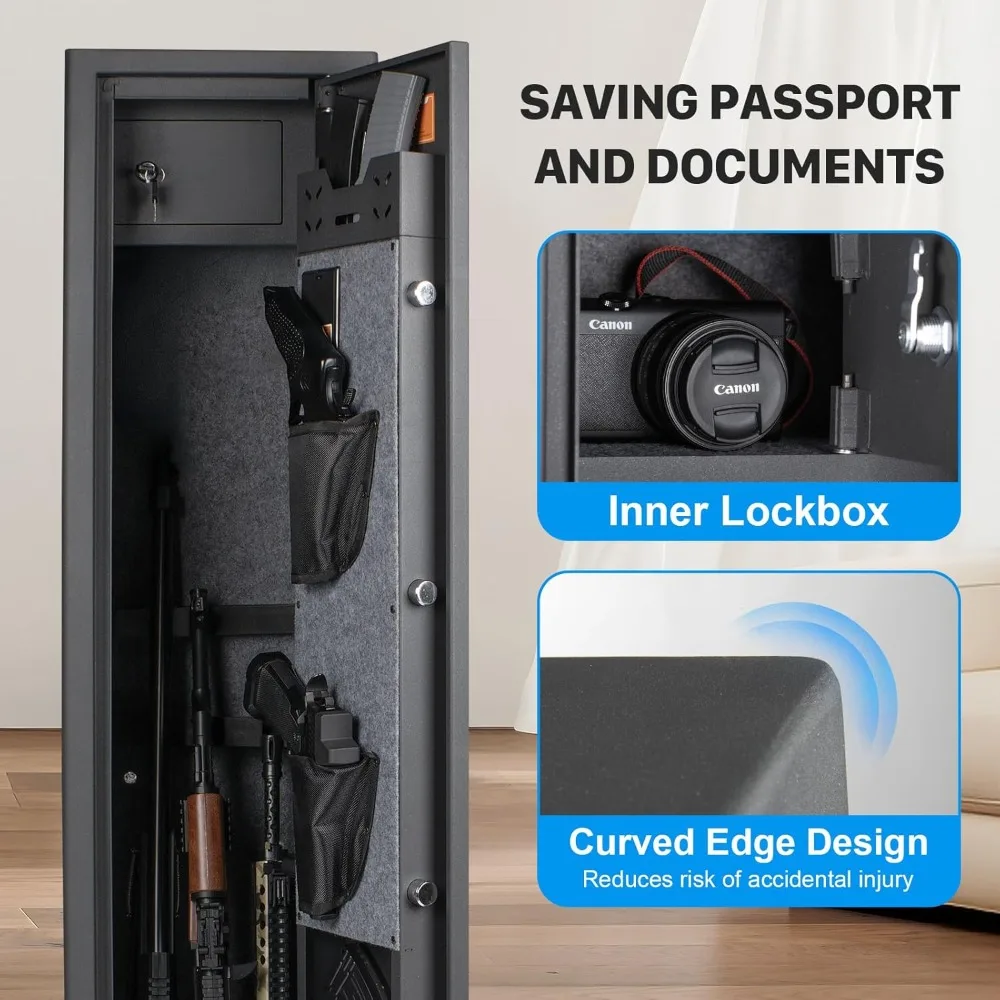 10-12 Gun Safe for Home Rifle and Pistols, Biometric Gun Safes, Long Gun Safe for Rifles and Shotguns with Digital Keypad