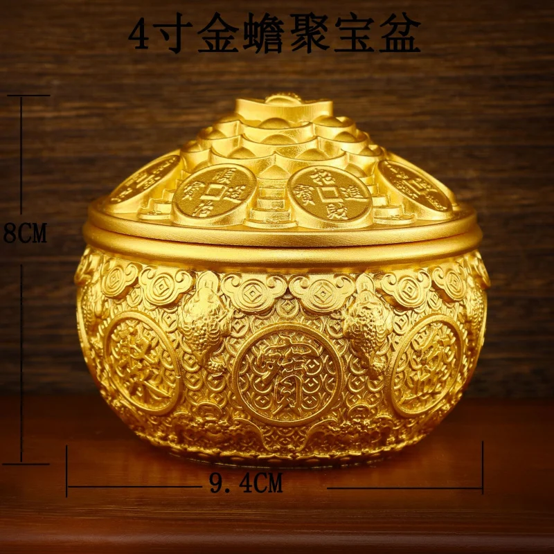 

Brass Household Creative Ornament Golden Toad Sand Gold Treasure Bowl
