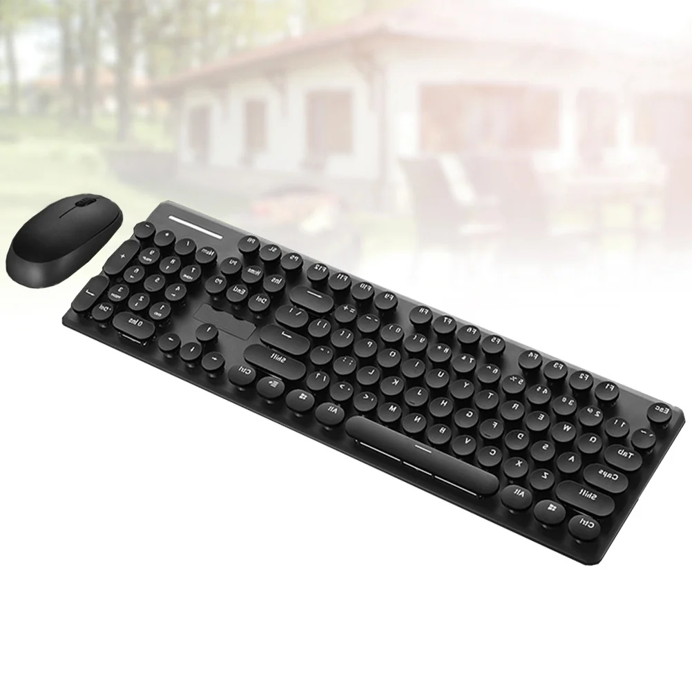 

Компьютерная клавиатура и мышь в стиле ретро, круглая 104-клавишная USB-клавиатура Plug and Play, неконфоллирующие клавиши, профессиональная игровая клавиатура, модная