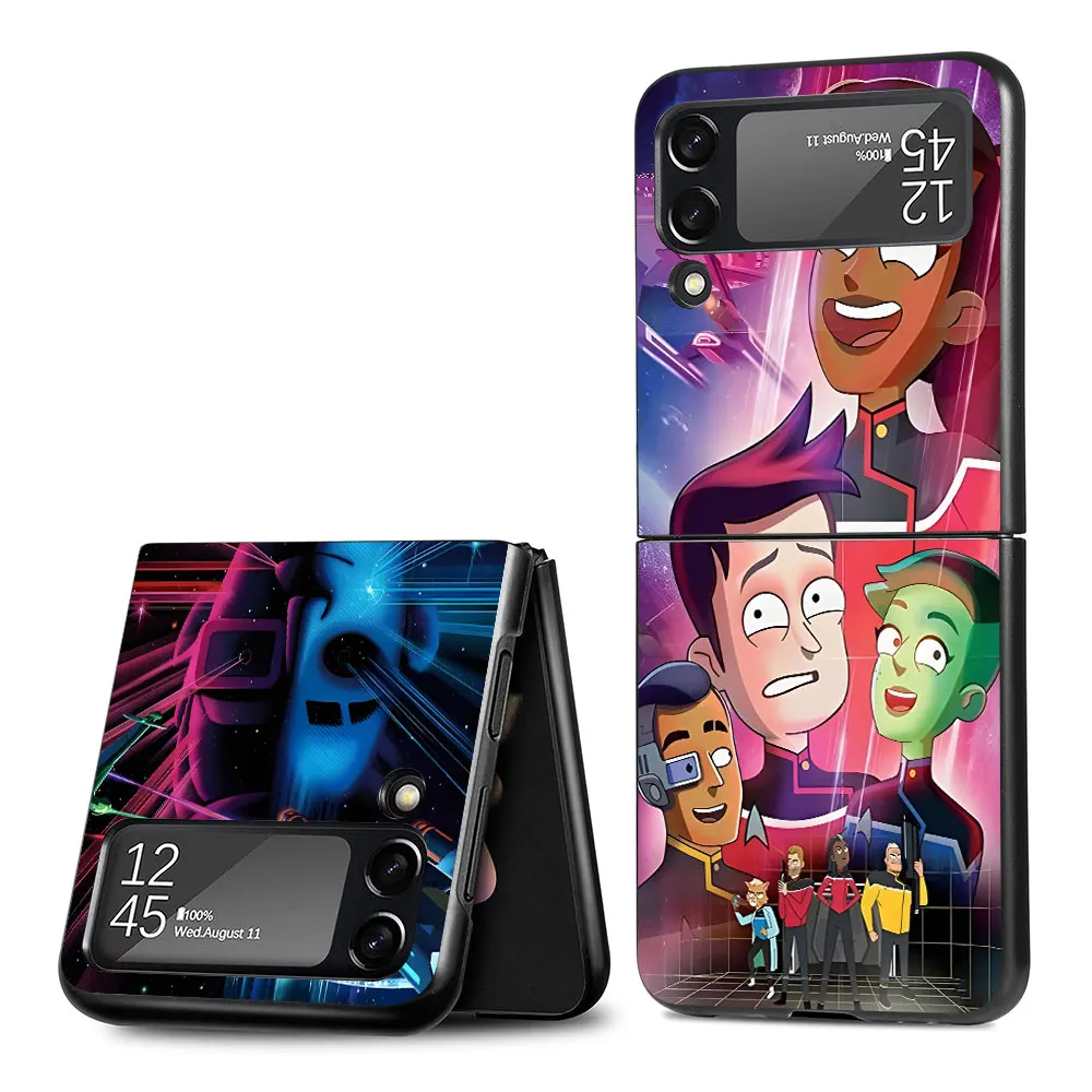 Star Trek Lower Decks Case for Samsung Galaxy Z Flip 4 3 5G Hard Black Phone Funda Capa Flip4 Flip3 PC Cover Zflip3 Zflip4 Shell