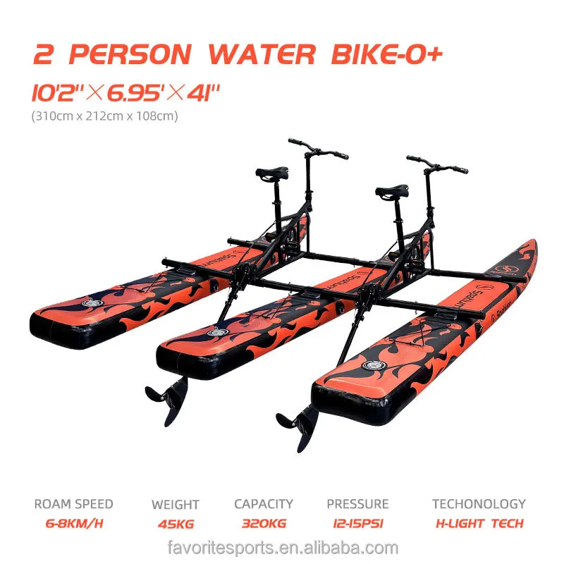 Favorite 2024 hot selling outdoor floating bicycle inflatable water bike 2 adults for sale