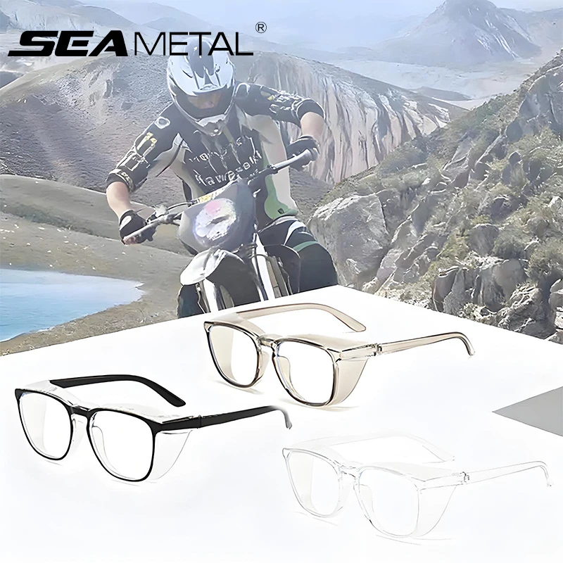 

SEAMETAL Anti Blue Light Glasses Lightweight PC Frames Square Clear Lens Glasses Anti Pollen Safety Goggles Eyewear Accessories