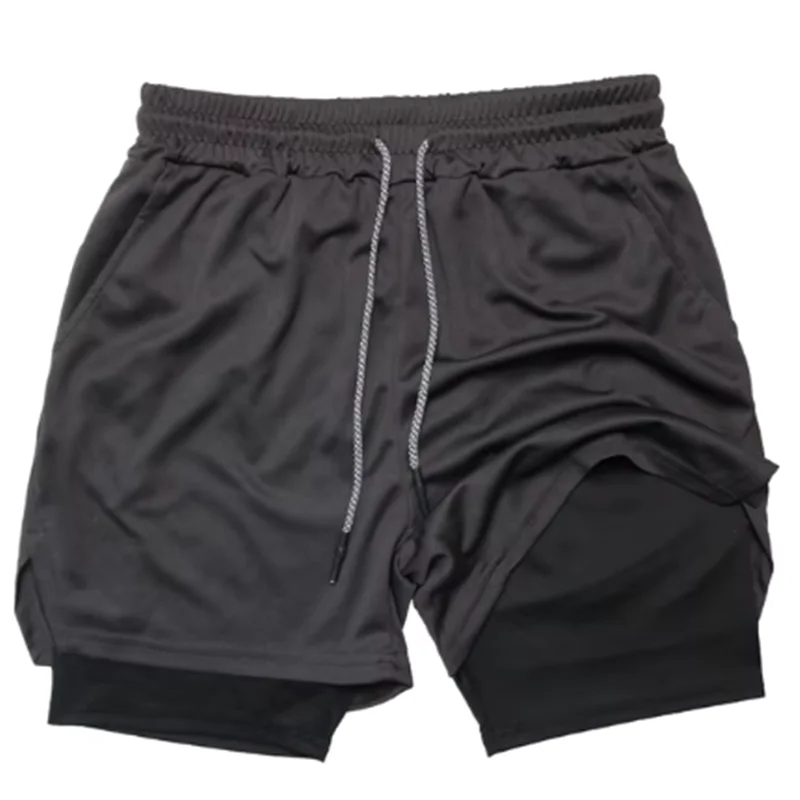 Summer Sports Versatile Double Layer Men\'S Shorts Everyday Casual Quick-Drying Sports Shorts Men