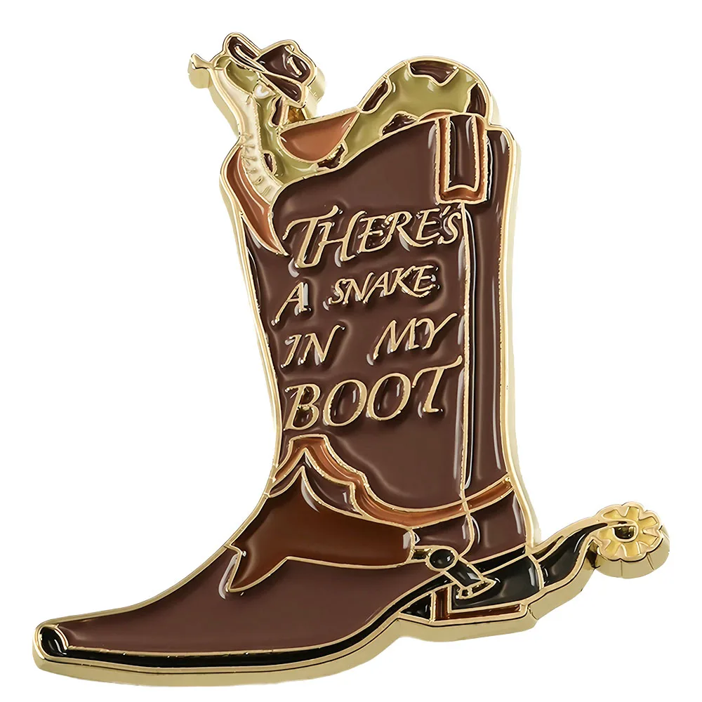 There's A Snake In My Boot Woody Quotes Badge Animated Movie Inspired Enamel Pin Novelty Peripheral Fans Gifts