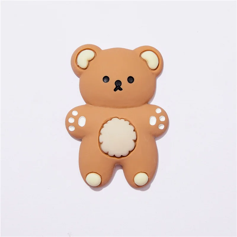 Piezas de personaje de oso Kawaii, 10 piezas, cabujón de resina, álbum de recortes plano, funda de teléfono, Parche de taza de agua, decoración artesanal, accesorios