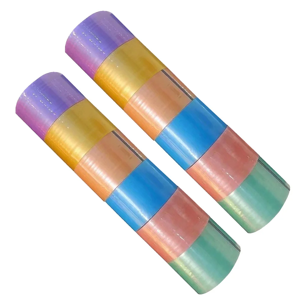 12 قطعة من أشرطة الكرة اللزجة، شريط لاصق ملون، حرفة يدوية للمتعة، ملحقات شريط كرات لاصقة ملونة للاسترخاء